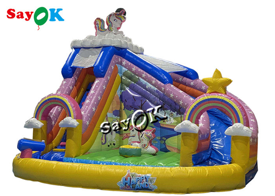 Unicorn Themed Inflatable Bounce House-Dia mit Ball Pit Pool