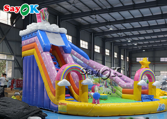 Unicorn Themed Inflatable Bounce House-Dia mit Ball Pit Pool