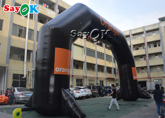 Aufblasbare Anfangslinie Schwarzes PVC-Planen-aufblasbarer Eingangs-Bogen für Park-Supermarkt