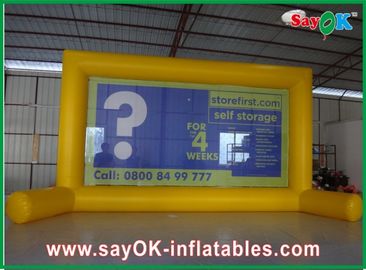 Luft-Schirm-gelbe aufblasbare Kinoleinwand-Werbungs-Anschlagtafel im Freien mit dauerhafter PVC-Plane