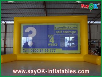 Luft-Schirm-gelbe aufblasbare Kinoleinwand-Werbungs-Anschlagtafel im Freien mit dauerhafter PVC-Plane