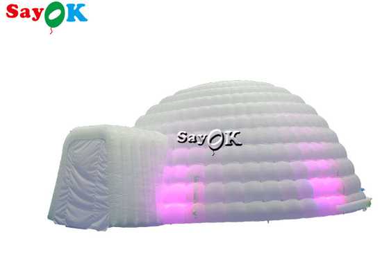 Aufblasbares aufblasbares Zelt des Iglu-Zelt-Reinweiß-LED, das runde Haube für Disco-Partei-Ereignisse beleuchtet