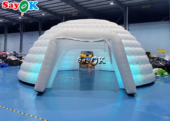 Aufblasbares aufblasbares Zelt des Iglu-Zelt-Reinweiß-LED, das runde Haube für Disco-Partei-Ereignisse beleuchtet
