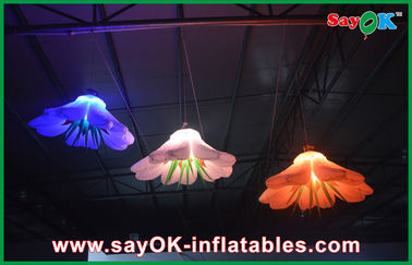 Purpurrote/Grün-riesige aufblasbare Beleuchtungs-Dekoration führte aufblasbare Beleuchtungs-Blume
