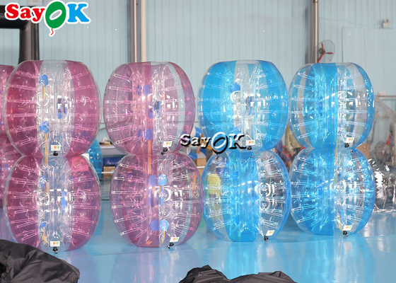 Stoßball aufblasbarer Karnevals-Spiel-Erwachsener TPU PVC-Körper Zorb stellte transparenten blauen rosa aufblasbaren Blasen-Fußball ein