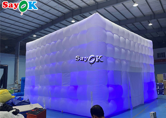 PVC im Freien beschichtete riesiger LED-Würfel-aufblasbares Luft-Zelt mit Gebläse-Sondergröße