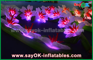 Partei-aufblasbare beleuchtende Dekoration führte Blumen-Ketten-Oxford-Stoff-aufblasbare Blumen mit LED-Lichtern