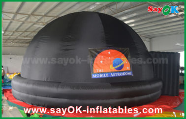 6m schwarzes aufblasbares Planetariums-Hauben-Projektions-Schirm-Zelt mit Logo-Druck