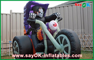Schwarzes Oxford-Stoff-Halloween-Yard-aufblasbares Dekorations-Motorrad-aufblasbare Form