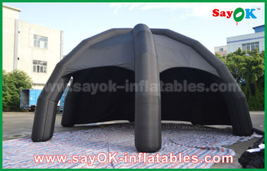 Schwarzes aufblasbares Luft-Zelt PVCs/Werbungs-Hauben-Spinnen-Zelt mit Gebläse