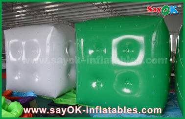 Weißen grünen aufblasbaren Ballon/Würfel-Helium-Ballon mit Logo annoncierend, drucken Sie