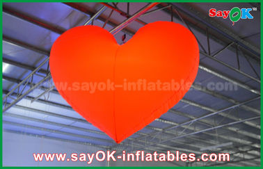 1.5m romantische geführte beleuchtende rotes Herz-aufblasbare Dekorationen im Freien für die Heirat