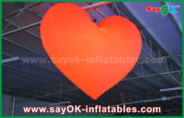 1.5m romantische geführte beleuchtende rotes Herz-aufblasbare Dekorationen im Freien für die Heirat