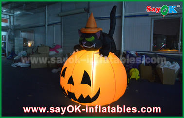 Dauerhafte Feiertags-Dekorations-Kürbis-Katze Halloweens aufblasbare mit geführter Beleuchtung