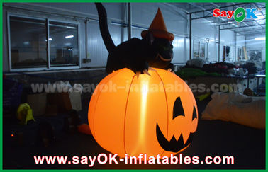 Dauerhafte Feiertags-Dekorations-Kürbis-Katze Halloweens aufblasbare mit geführter Beleuchtung