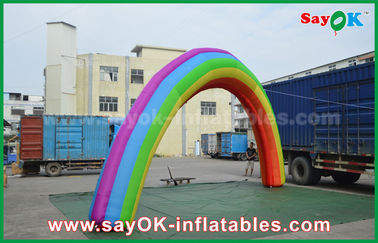 Aufblasbarer riesiger aufblasbarer Bogen des Regenbogen-Bogen-7mL X des Eingangs-4mH/Regenbogen-Bogen-Oxford-Stoff für Ereignis