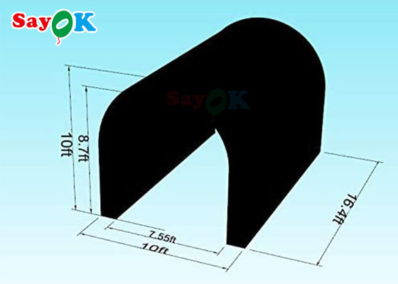 Aufblasbare Rasenfläche Schwarz aufblasbare Tunneltelt Mehrfunktionszelt für Aktivitäten Ausstellungen