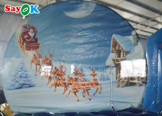 3m PVC Clear Dome Aufblasbares Blasenzelt Weihnachtsthema Schneemann für Event-Werbung