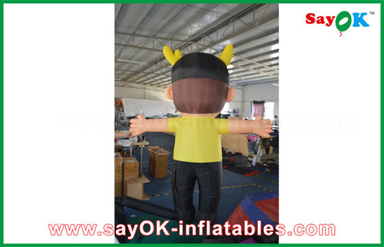 Aufgeblasene Zeichentrickfiguren Oxford Stoff Aufblasbare Zeichentrickfiguren Gelber Junge Kinder Für Werbung