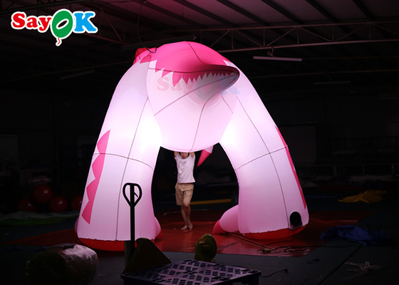 Pink 4m Aufblasbare Zeichentrickfiguren Werbung Dinosaurier Feuchtigkeitsdicht Aufblasbare Tierballons