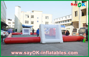 Großer aufblasbarer roter Fußballplatz riesiger aufblasbarer Fußball 10m mit Tor-Gebrauch starkem PVC-Material