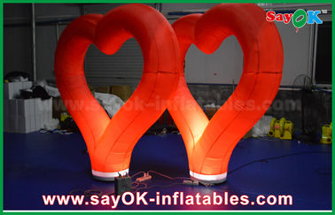 Heiratendes aufblasbare Dekorations-im Freien rotes aufblasbares Nylonherz mit LED-Licht