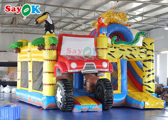 Kinderspielplatz-Zoo-Forest Animal Inflatable Jumping Slide-Schlag-Schloss-federnd Haus
