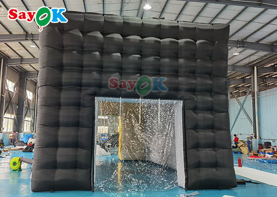 LED-Disco-Nachtclub Party-Zelt Custom aufblasbares Zelt Aufblasbares Nachtclub für Veranstaltungen Erwachsene Schwarzer Würfelhaus