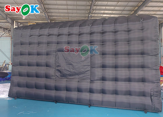 6x5x4mH aufblasbares Clubzelt Custom Schwarz Großes Tragbares Party LED-Beleuchtung Aufblasbares Nachtclub Miete