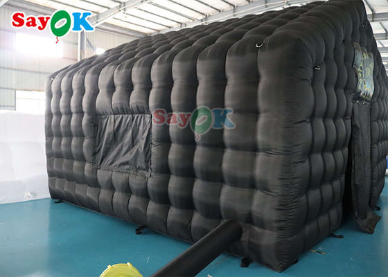 6x5x4mH aufblasbares Clubzelt Custom Schwarz Großes Tragbares Party LED-Beleuchtung Aufblasbares Nachtclub Miete