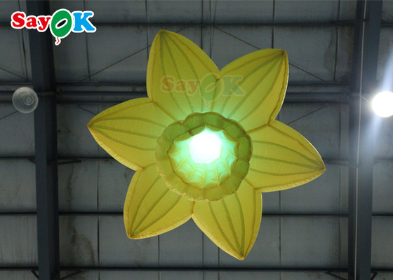 Gelbe 1,0 m aufblasbare Beleuchtungsdekoration hängende Rosenblumen mit LED