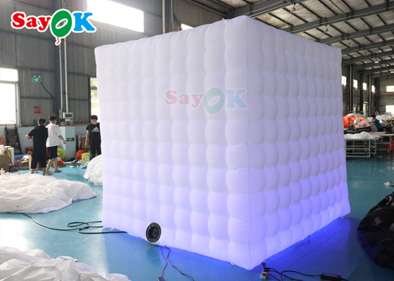 Riesiges weißes aufblasbares aufblasbares Fotoautomaten-LED-Zelt für Werbung