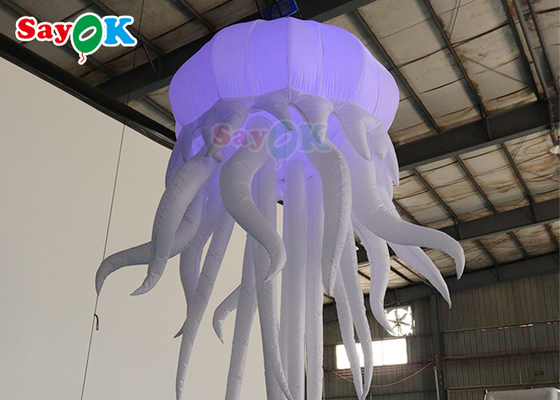 Kostüm-aufblasbare Quallen steigen Marionette mit LED-Licht im Ballon auf, das aufblasbare LED-Kraken-Ballone hängt