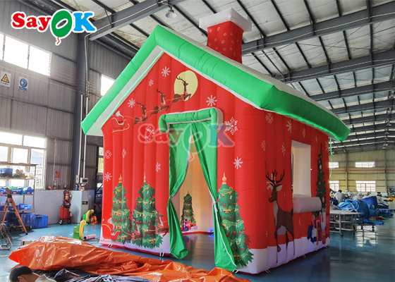 Aufblasbare Weihnachtsdekoration für den Außenbereich, aufblasbares Weihnachtshaus, 4,6 x 4,6 x 5 mH
