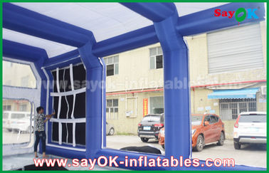 kundenspezifische aufblasbare Produkt-weißes blaues aufblasbares Spray-Stand-Haus-Zelt 0.5mm PVCs