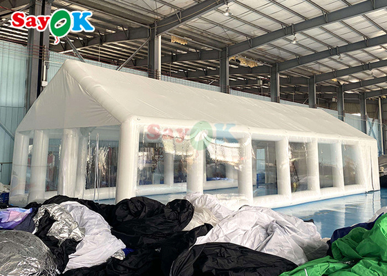 Aufblasbares TPU-Zelt für das private Schwimmbad Aufblasbares Quadrat-Zelt mit Blaser