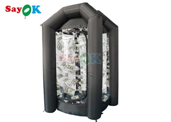 0.44mm PVC aufblasbarer Cash Cube Booth Schwarzer Cash Cube Schnelle aufgeblasene Maschine Geld greifen Fang für Werbeveranstaltungen