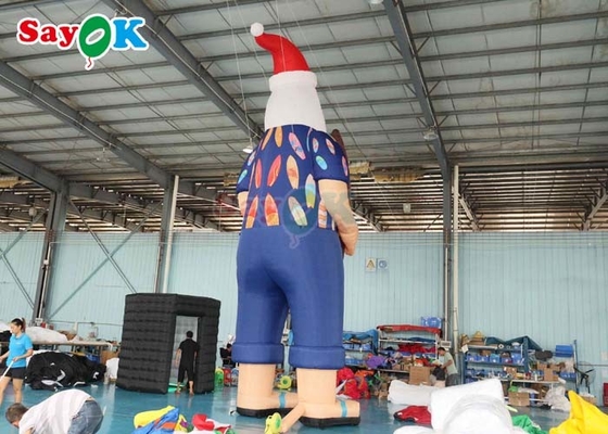 Hawaiisches Weihnachtsdekorationsmodell aufblasbarer Weihnachtsmann am Strand Größe 7,6m