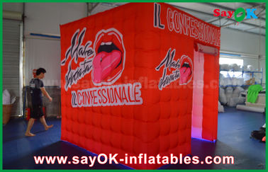 Aufblasbare Festzelt-kundenspezifische rote Ereignis-Dekorations-aufblasbares beleuchtendes Passfotoautomat-Zelt für Miete