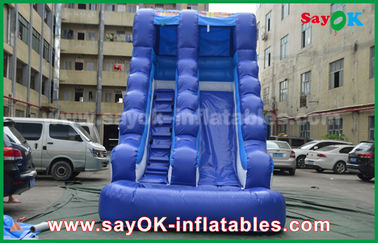 Aufblasbarer Sprungschütze / Sicherheit PVC-Platten aufblasbarer Sprungschütze Rutsche Gelb / Blau Farbe zum Spielen