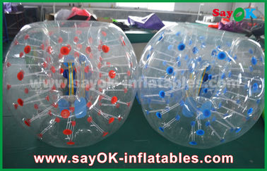 Fußball-aufblasbare Spiel-sprudeln transparente rote/blaue große aufblasbare Sportspiele Fußball 1.5m für das Kampieren