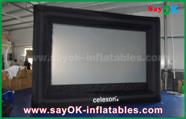 Hinterhof-Kinoleinwände PVC kundenspezifischer weißer/schwarzer aufblasbarer Projektions-Schirm mit Rahmen SGS-Zustimmung