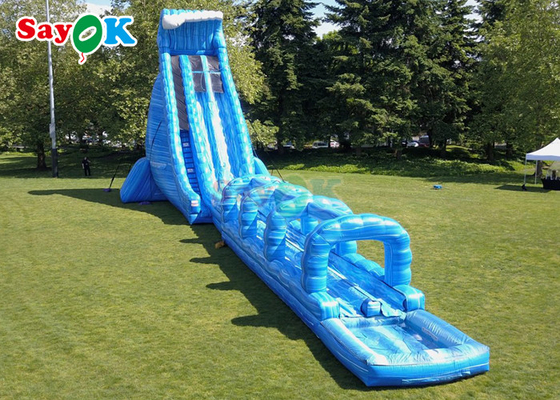 100 Fuß lang aufblasbare Wasserrutsche Park Große kommerzielle aufblasbare Wasserrutsche mit Pool