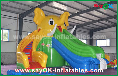 Große aufblasbare Wasserrutschen Riesen aufblasbare Stier / Elefant Cartoon Bouncer Wasserrutschen für Erwachsene und Kinder