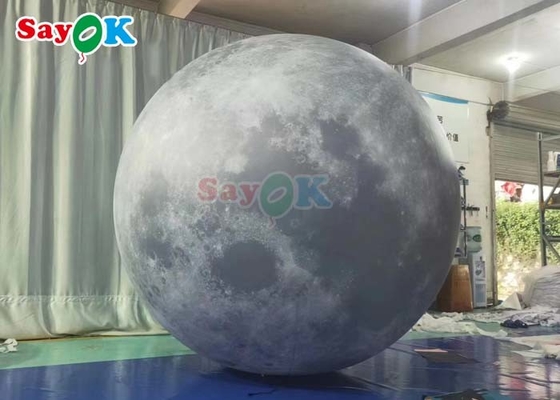 6.6ft Led Light Aufblasbare Mondballon Große aufblasbare Planet Bühnendekoration für Veranstaltungen