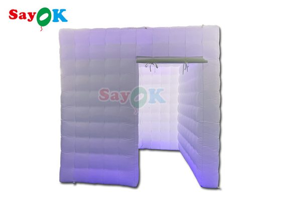 Großhandel Weiß aufblasbarer LED-Fotostand Portabler aufblasbarer Quadrat-Eintürfotostand