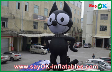 Aufblasbare Werbefiguren 6mH Oxford Stoff Schwarz Aufblasbare Cartoonfiguren, Aufblasbare Katze