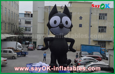 Stoff-Schwarz-aufblasbare Zeichentrickfilm-Figuren 6mH Oxford, aufblasbare Katze