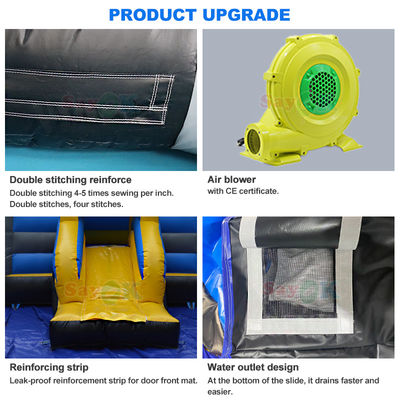 Kostenloses 3D-Design 0,55mm PVC-Platten Weihnachts aufblasbare Sprungburg Lebkuchen Sprunghaus mit Blaser