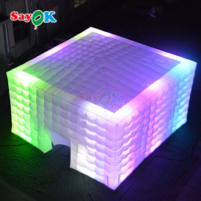 8m Quadrat Campingzelt LED Aufblaszelt für 80 Personen Outdoor Party Event